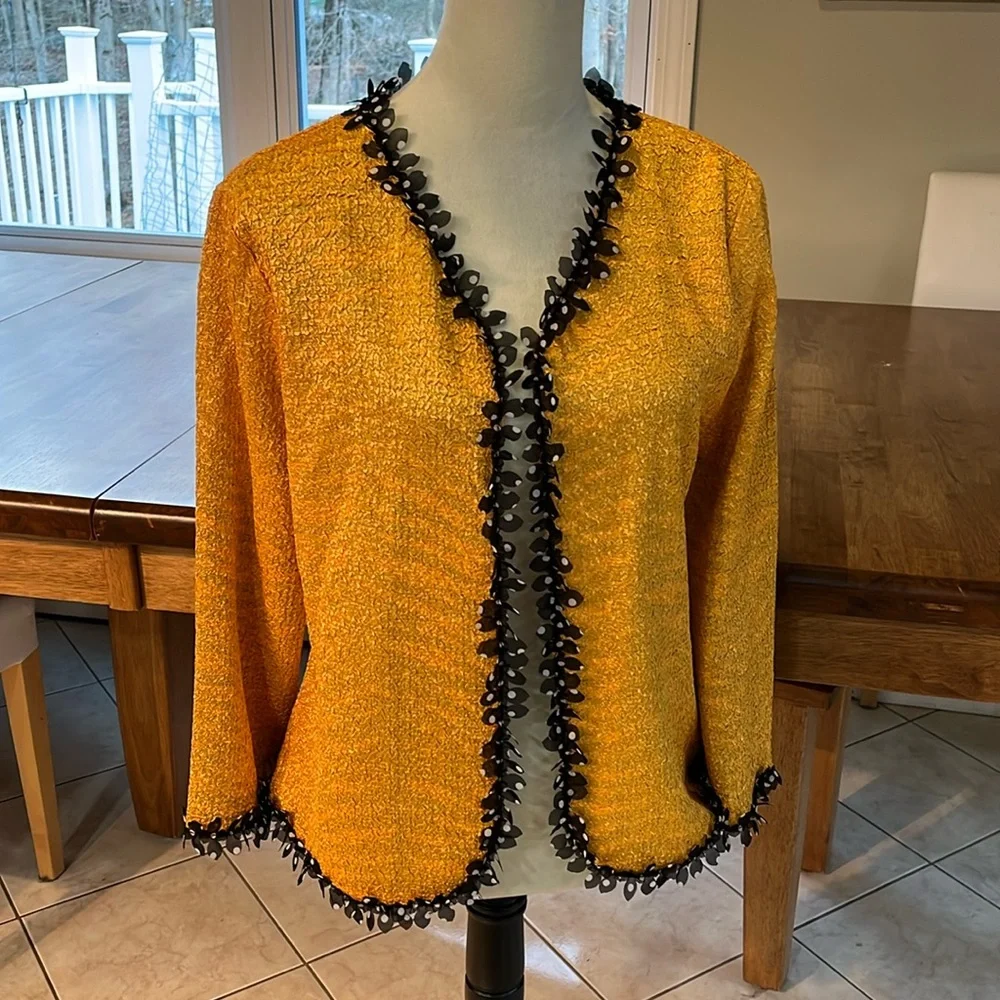 Berek Crinkle Art-to-Wear Reversible Marigold Yellow/Animal Print Jacket - Picture 1 of 11